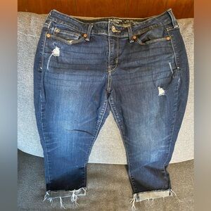 Denizen from Levi's Distressed Dark Blue Ankle Jeans